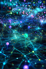 Futuristic Quantum Computing: A Vision of Interconnected Qubits in a Digital Landscape