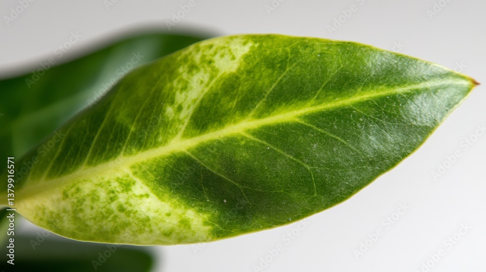 Aufkleber single dieffenbachia leaf showcases intricate green patterns in a watercolor illustration, set again