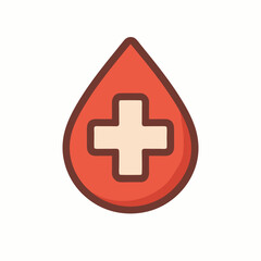 Obraz premium Donation Blood Drop Icon with Medical Cross 