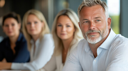 Obraz premium Professional meeting with business leaders and consultants, showcasing collaboration and focus