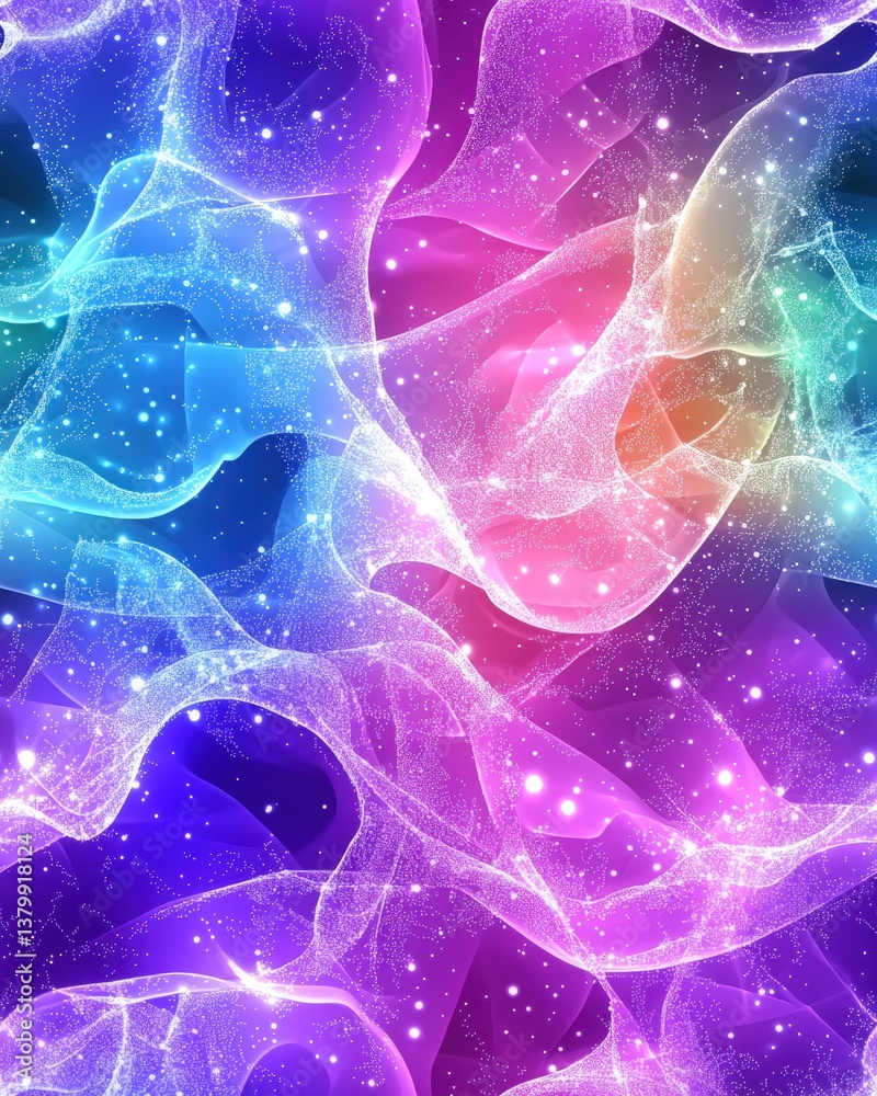Poster dynamic colorful background filled with numerous different shapes creating an energetic and fun vibe