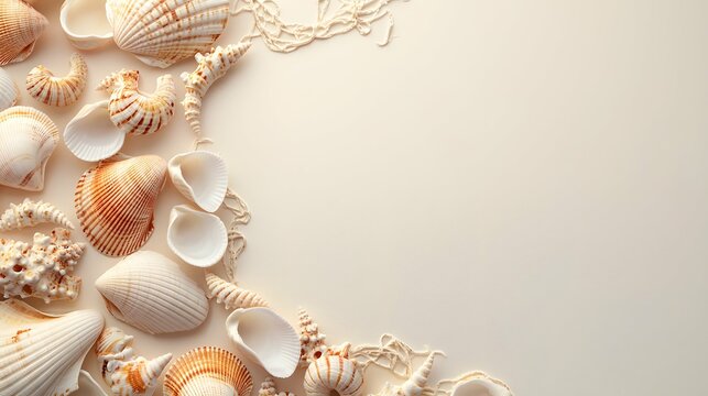 Minimalist seashell border template perfect for beach-themed invitations and summer events.