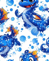 Vibrant blue and orange fish swimming gracefully through the clear waters of a tropical ocean