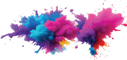 A Modern and Colorful Aquarelle Art Piece Featuring Explosive Watercolor Streaks, Splashes, and Brush Marks on a White Canvas, Creating a Dynamic and Playful Splash Effect.
