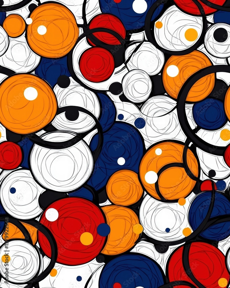 Poster diverse array of circles displaying colorful patterns creating a dynamic and engaging visual experie