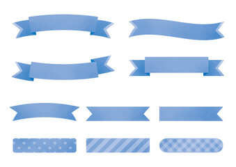 10種のリボンフレームのセット_青
