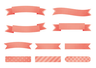 10種のリボンフレームのセット_赤