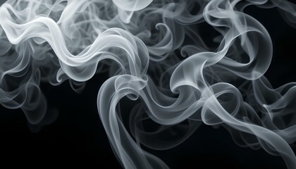 Abstract Smoke Background Banner – Dark and Mystical Wisps of Smoke Design