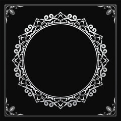 ornamental carved mandala round frame