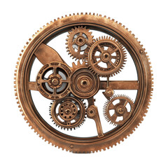Intricate Bronze Gear System Clockwork Mechanism Art Deco Style
