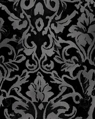 Striking black and white floral pattern creating a bold contrast for fashion and decor