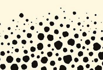 Abstract beige background with scattered black spots, forming a subtle animal print , black, spots