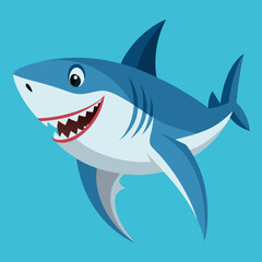 shark cartoon isolated on white