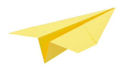 黄色い紙飛行機 軽やかに飛ぶ