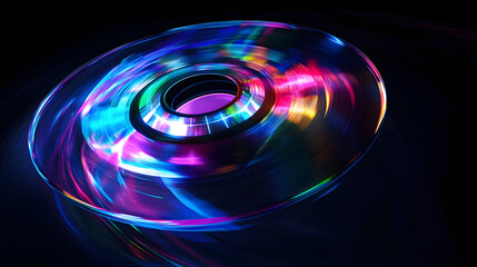 Obraz premium cd, dvd, disc, data, disk, technology, computer, music, compact, isolated, digital, storage, information, video, circle, cd-rom, media, record, audio, software, shiny, black, object, blue, compact dis