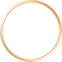 Golden circle ring frame with empty space in the middle, PNG file