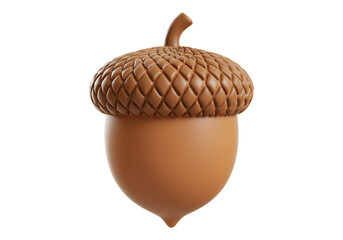 Acorn with Textured Cap and Smooth Nut Body Isolated