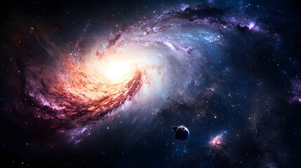 Colossal spiral galaxy deep space astrophotography cosmic view universe
