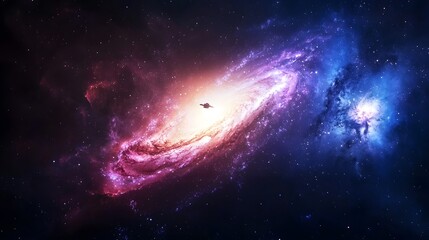 Fototapeta premium Cosmic spiral galaxy outer space digital art universe vastness