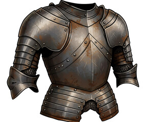 古びた鉄の鎧 力強く輝く