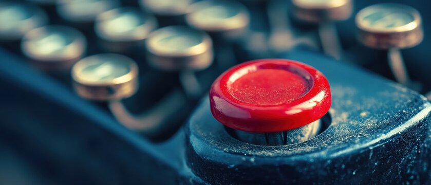 Close-Up of Vintage Typewriter with Red Key Highlighting the Nostalgic Charm and Timeless Appeal of Classic Writing Instruments