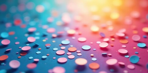 Colorful Memphis round confetti background in cyan blue, pink, and yellow with a childish and festive design,  background,  yellow