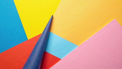 Colorful memphis geometry fashion paper background in yellow, blue, light blue, red, and pastel pink hues,  blue,  design