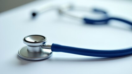 Close-Up Of Stethoscope On White Table