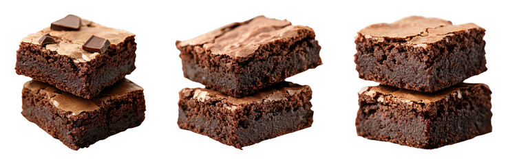 Delicious chocolate brownies stacked for indulgence