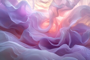 Fototapeta premium Abstract Waves of Pale Pink and Lilac Flowing Gracefully