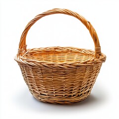 A classic woven basket ideal for carrying various items.