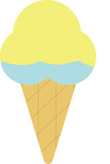 This is an illustration of ice cream cone isolated on a white background.