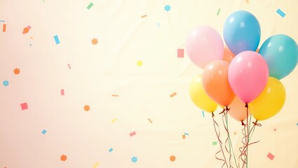 Happy birthday background with balloons  