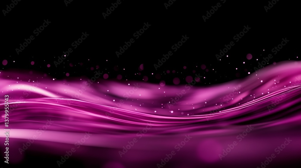 Poster A captivating display of purple particles undulates across a dark backdrop, sprinkled with enchanting glowing stars, inviting a sense of magic and wonder