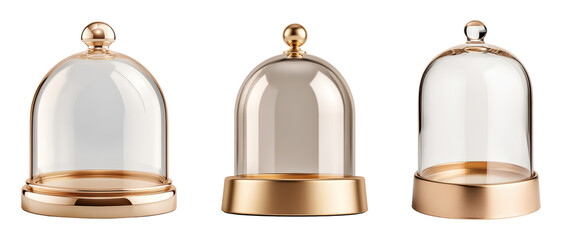 Elegant glass cloches with gold accents