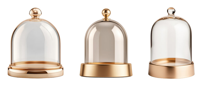 Elegant glass cloches with gold accents