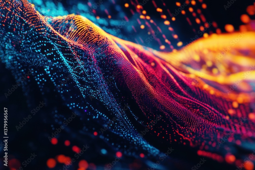 Poster colorful waveform pattern pulses with vibrant energy, creating a dynamic visual experience that capt