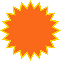 Orange round price stickers, sunburst promo tags, retro discount emblems. Collection of special offer sale oval and round shaped sunburst labels and badges