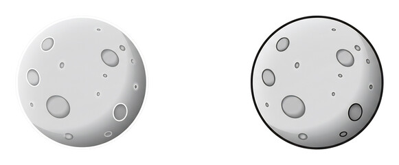 Fototapeta premium クレーター輝く二つの月イラスト