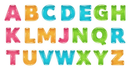 カラフルなゼリー風アルファベット