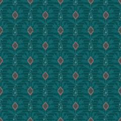 Brown background thai art pattern on the wall antique style motif seamless pattern digital all over design