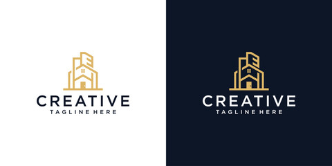 Real Estate Modern House Minimalist Elegant Concept Logo Template