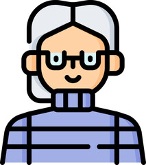 grandmother Illustration on a white background.