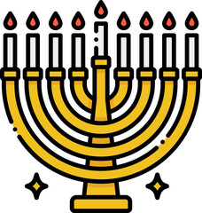 hanukkah Illustration on a white background.