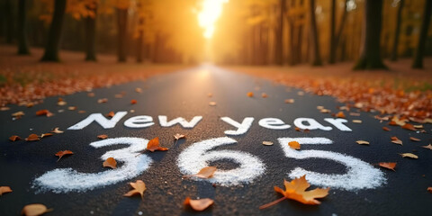 autumn leaves on the street, autumn in the park, happy new year, 365 days