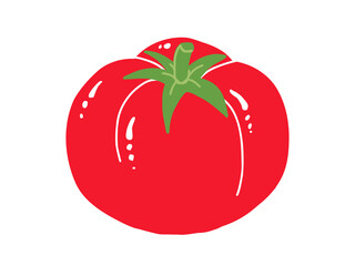 熟れたトマトの手描きイラスト