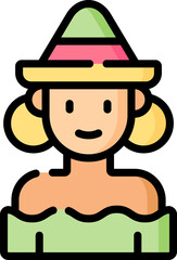 mexican woman Illustration on a white background.