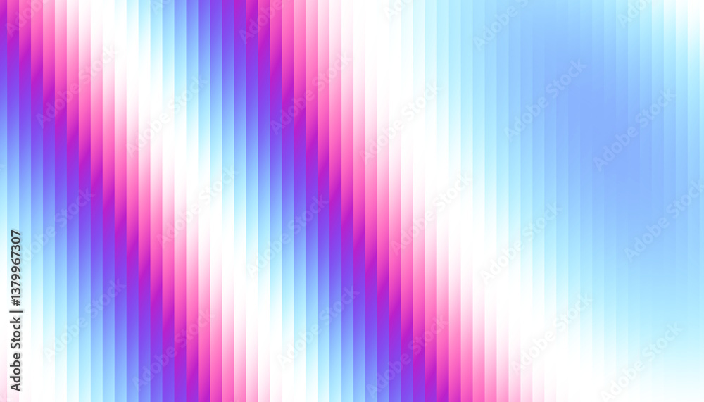 Poster Fractal Glass Gradient Texture. Reed vertical lines patterned glass, overlay with transparent background. Universal blue purple background stylish gradient