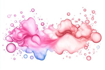 A dreamy watercolor splash of different red shades blending together artistically
