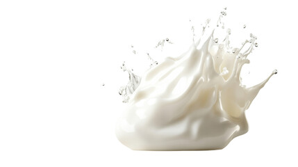 Dynamic Milk Splash Captured in Motion Isolated on White Background